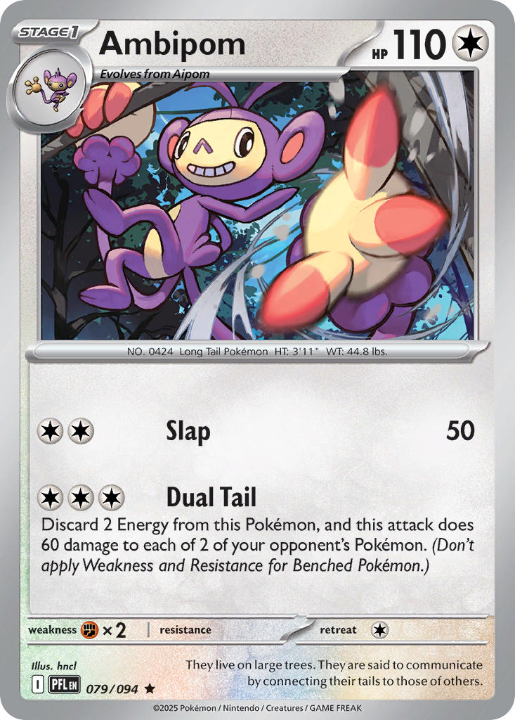 Ambipom 079/094 Rare Phantasmal Flames Pokémon card