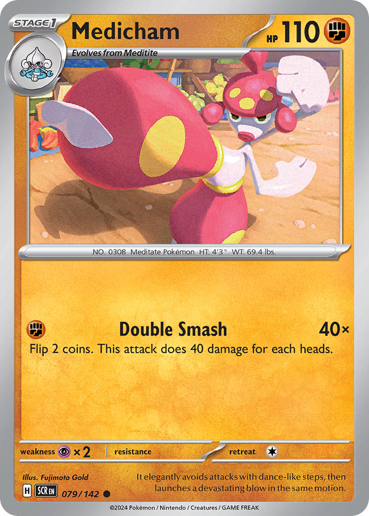 Medicham 079/142 Common Stellar Crown Pokémon card