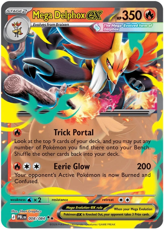 Mega Delphox ex 008/084 Pitch Black Pokémon card