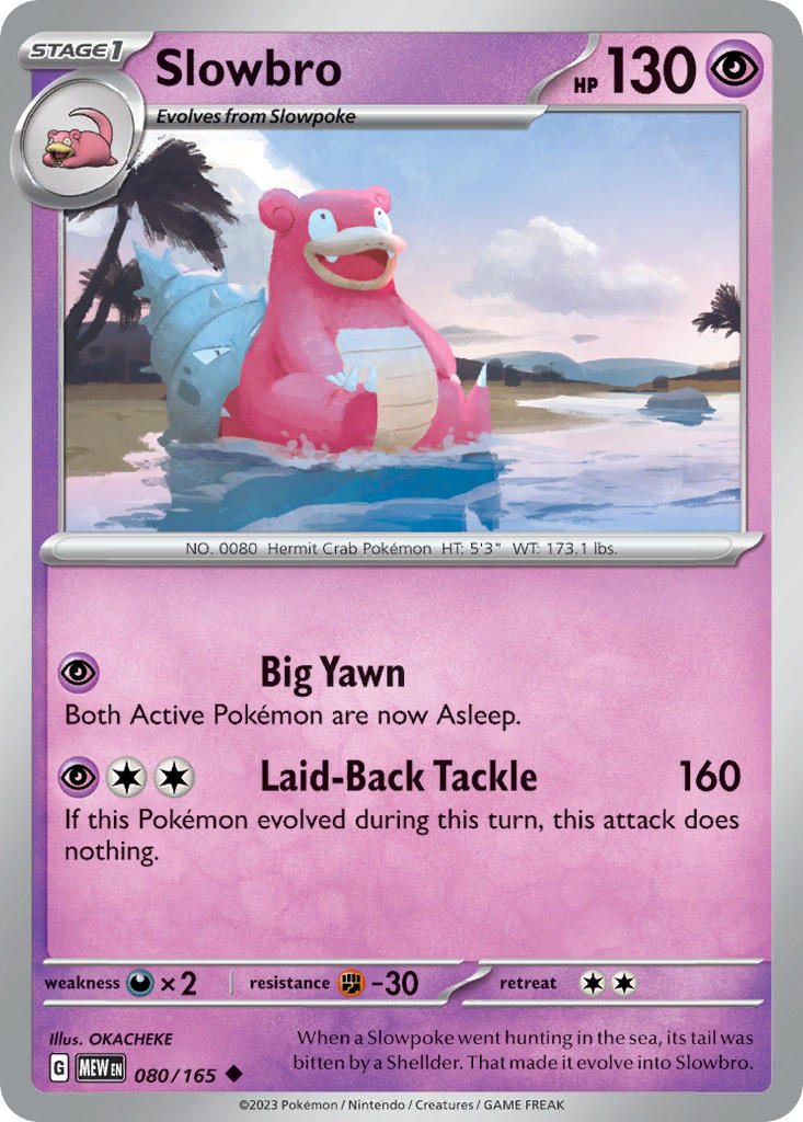Slowbro 080/165 Rare 151 Pokémon card
