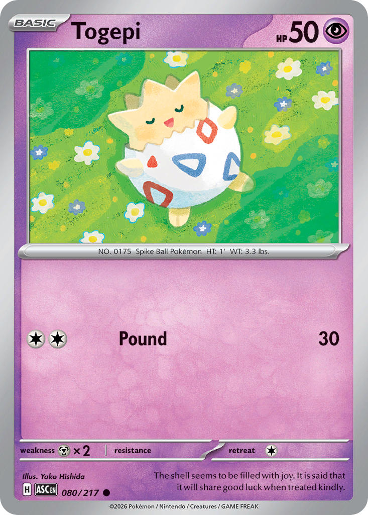 Togepi 080/217 Common Ascended Heroes Pokémon card