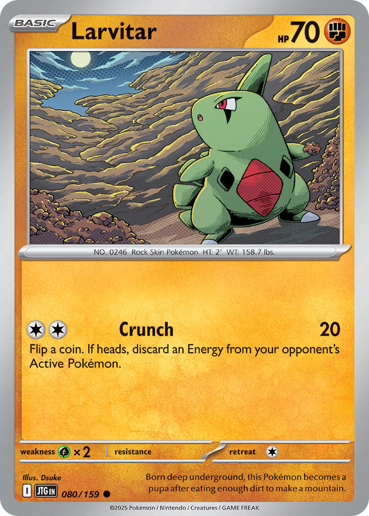 Larvitar 080/159 Common Journey Together Pokémon card