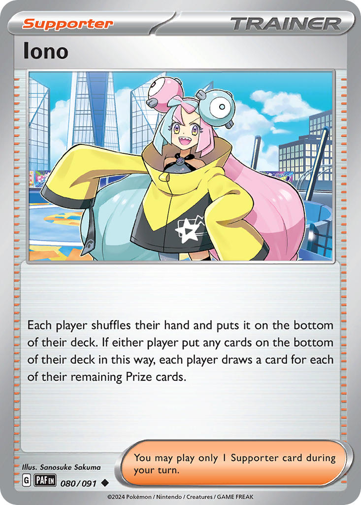 Iono 080/091 Uncommon Paldean Fates Pokémon card
