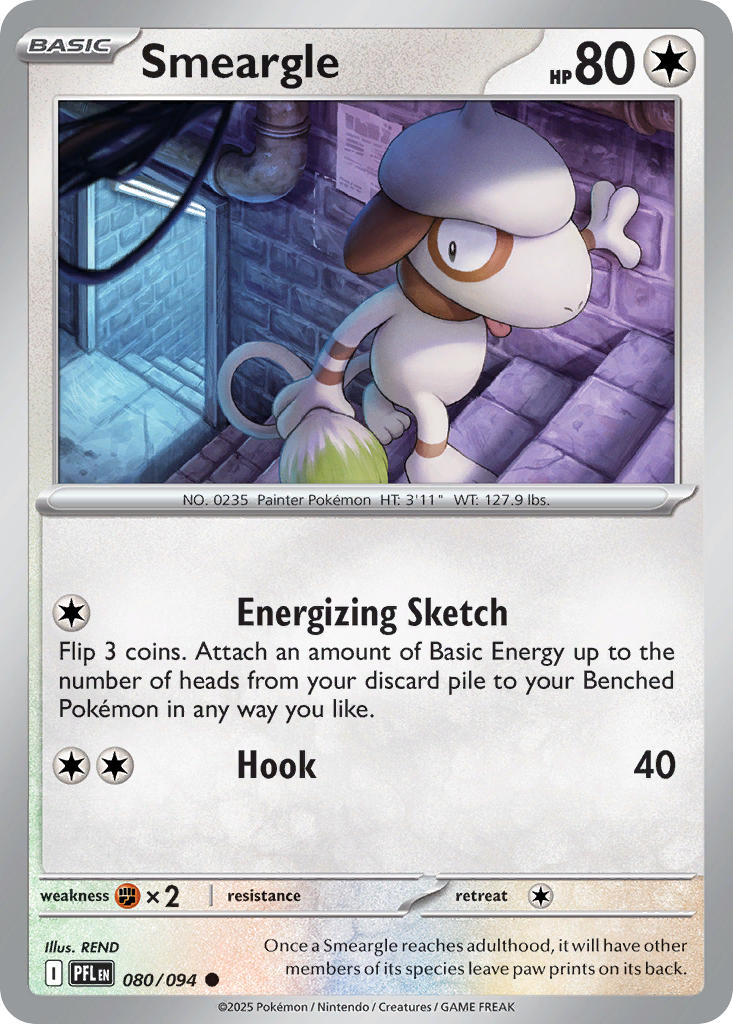 Smeargle 080/094 Common Phantasmal Flames Pokémon card
