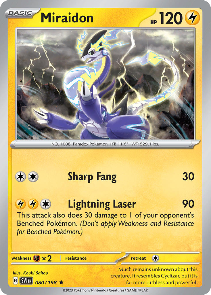 Miraidon 080/198 Rare Scarlet & Violet Pokémon card