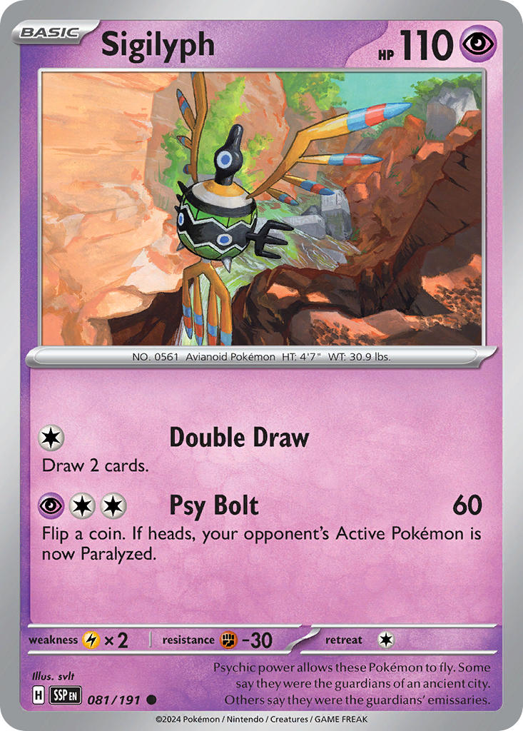 Sigilyph 081/191 Common Surging Sparks Pokémon card