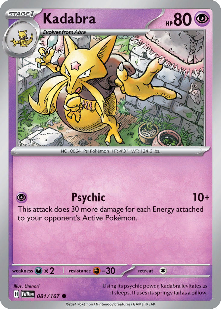 Kadabra 081/167 Common Twilight Masquerade Pokémon card