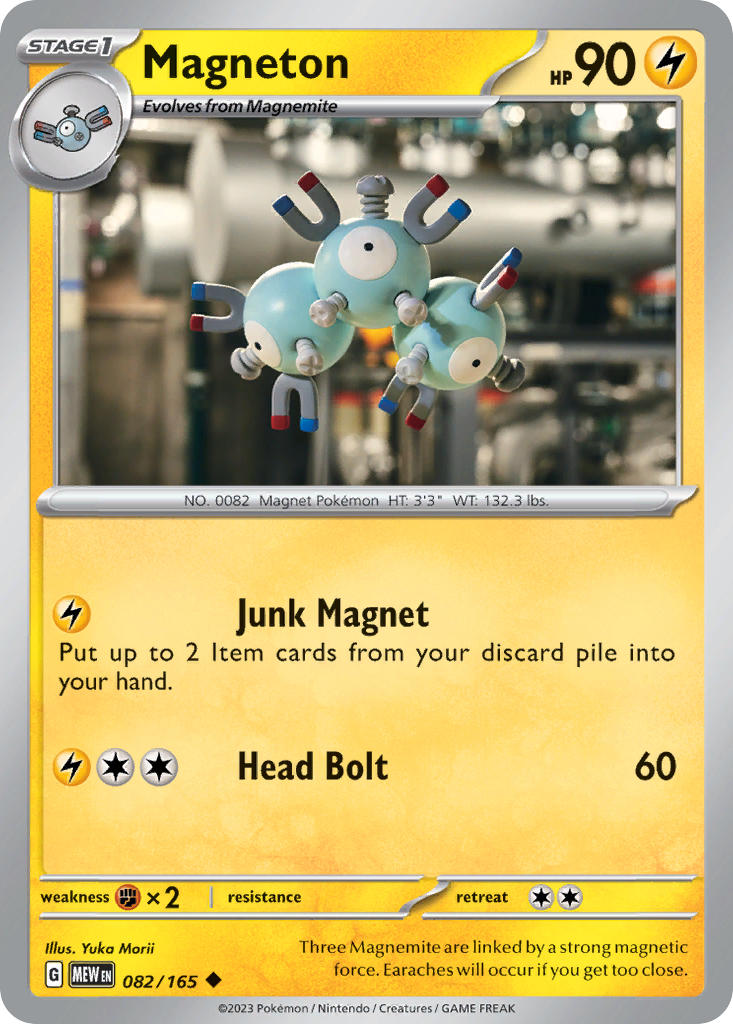 Magneton 082/165 Uncommon 151 Pokémon card