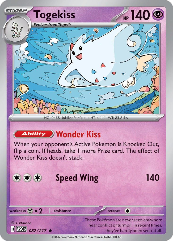Togekiss 082/217 Rare Ascended Heroes Pokémon card