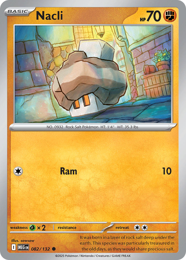 Nacli 082/132 Common Mega Evolution Pokémon card