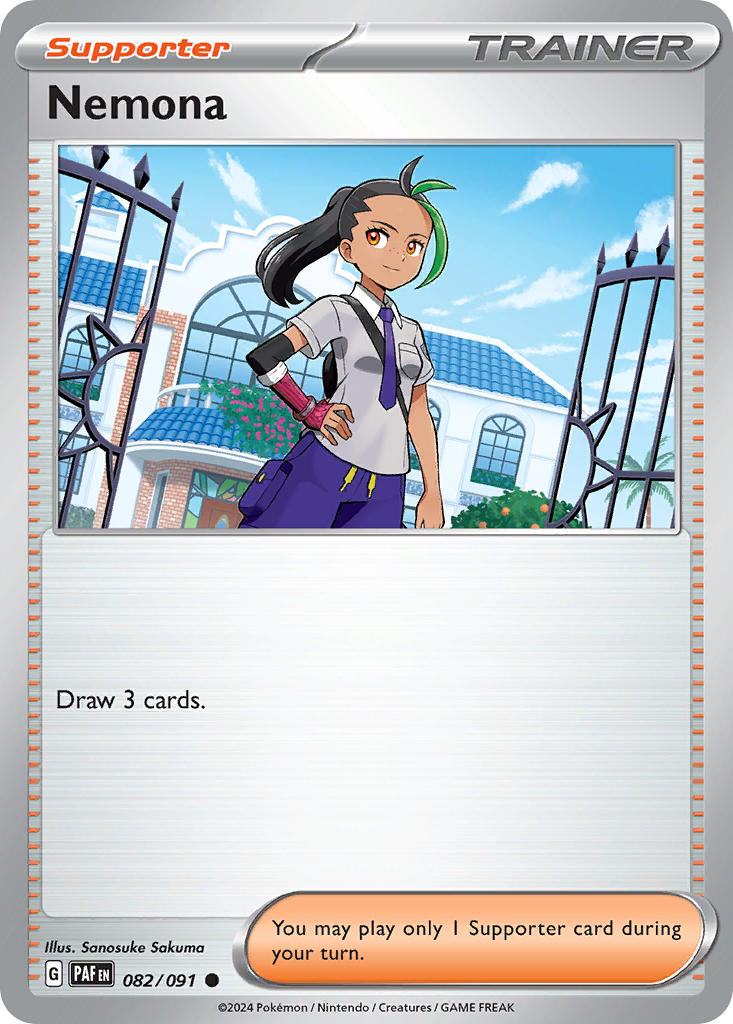 Nemona 082/091 Common Paldean Fates Pokémon card
