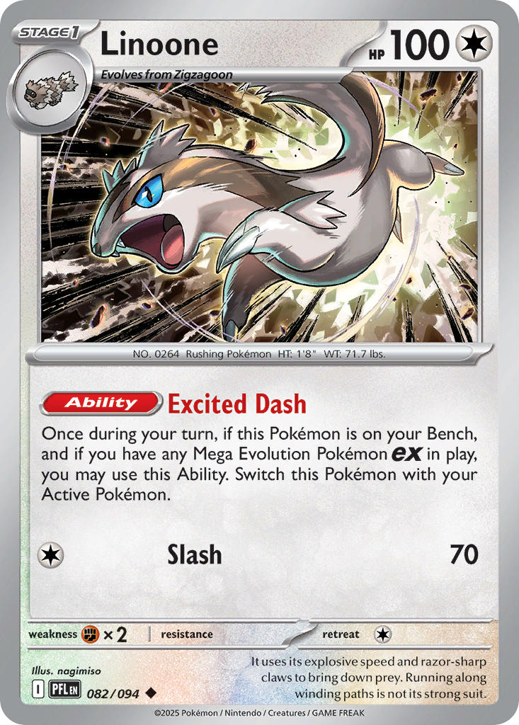 Linoone 082/094 Uncommon Phantasmal Flames Pokémon card