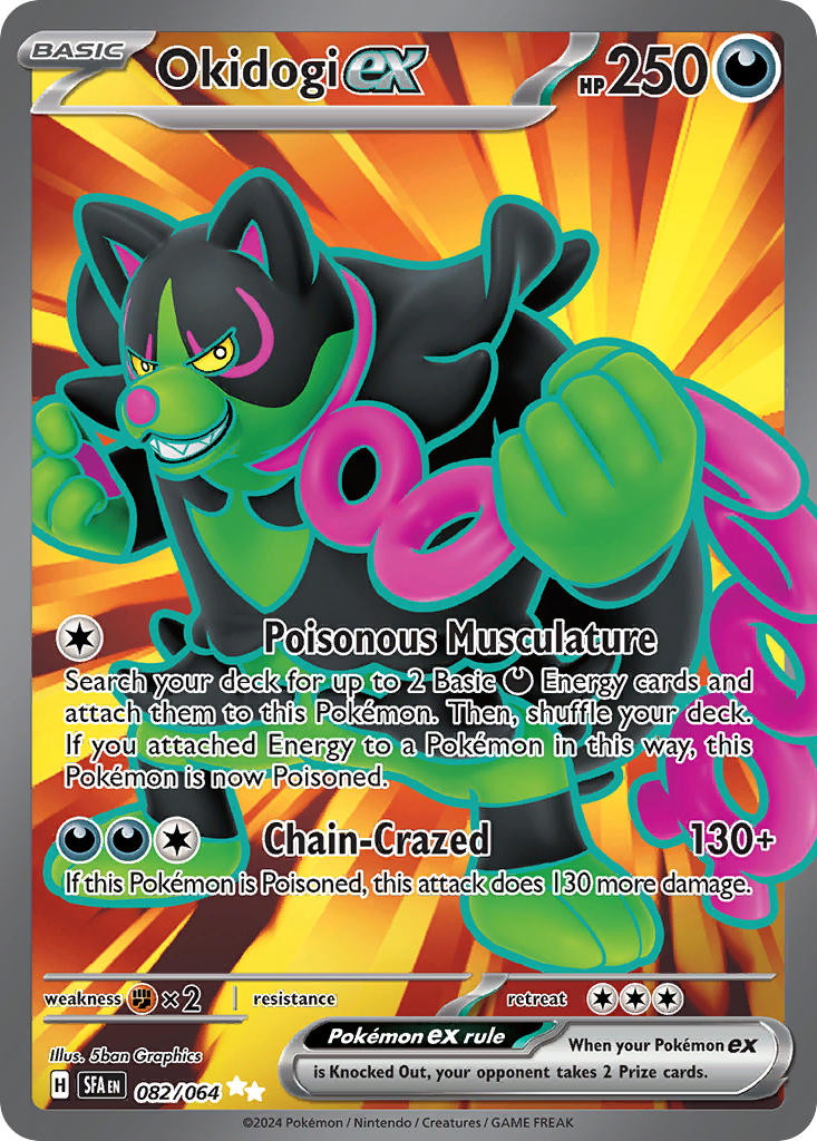 Okidogi EX 082/064 Ultra Rare Shrouded Fable Pokémon card