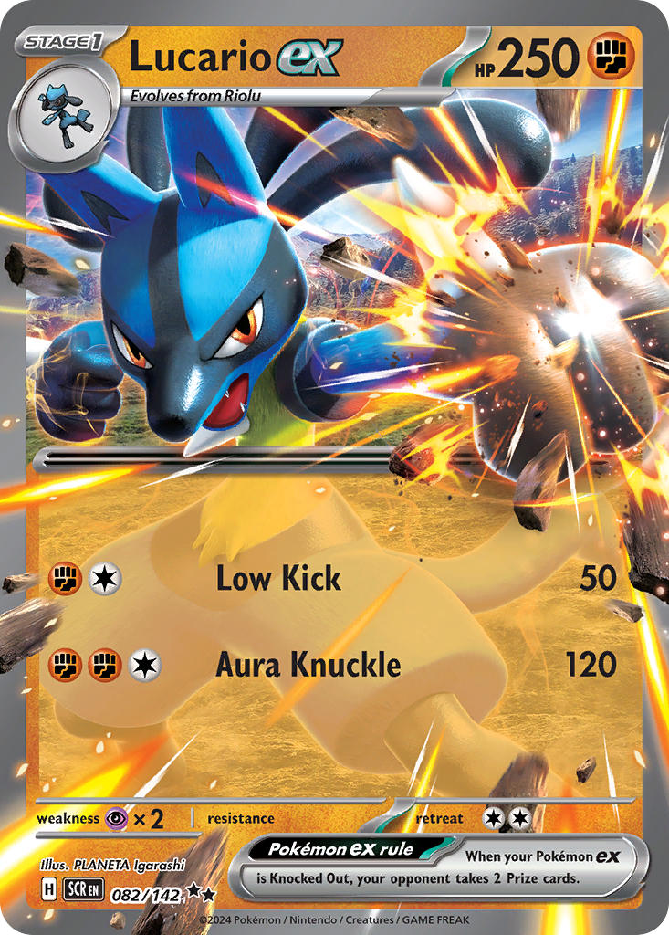 Lucario EX 082/142 Double Rare Stellar Crown Pokémon card