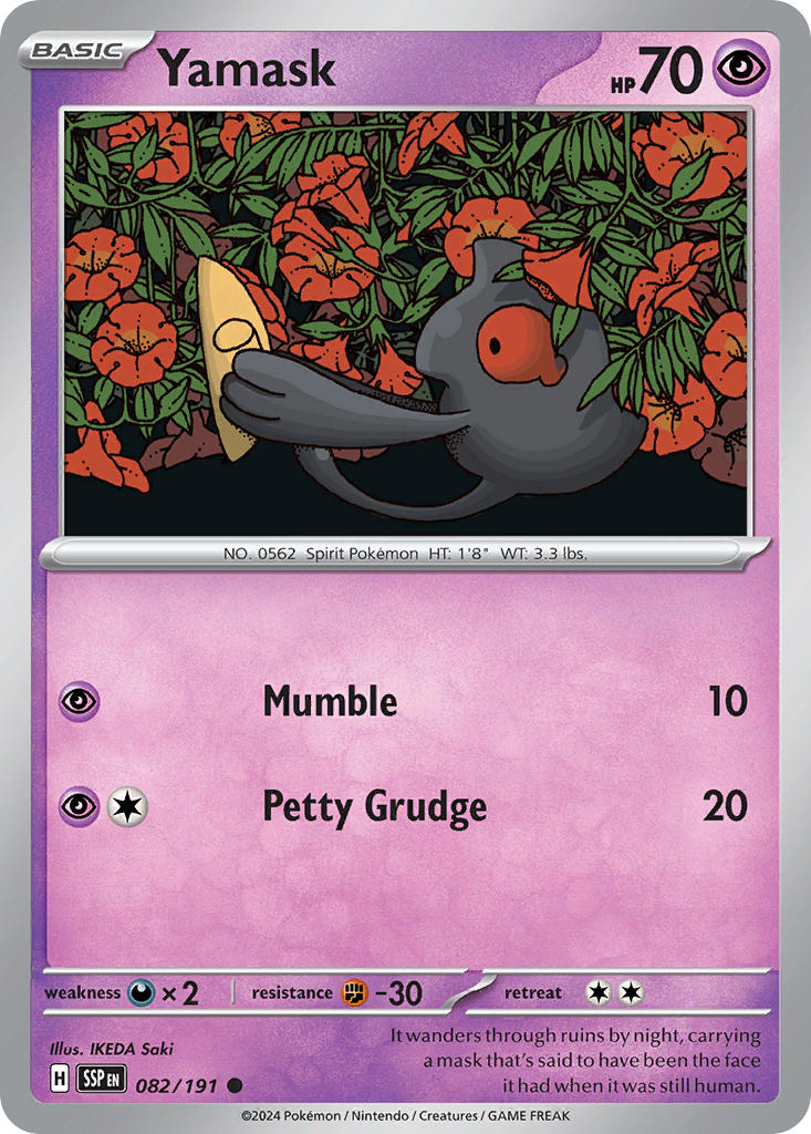 Yamask 082/191 Common Surging Sparks Pokémon card