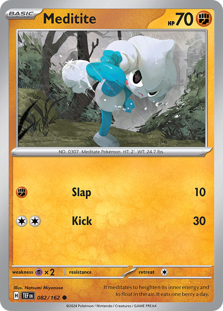 Meditite 082/162 Uncommon Temporal Forces Pokémon card