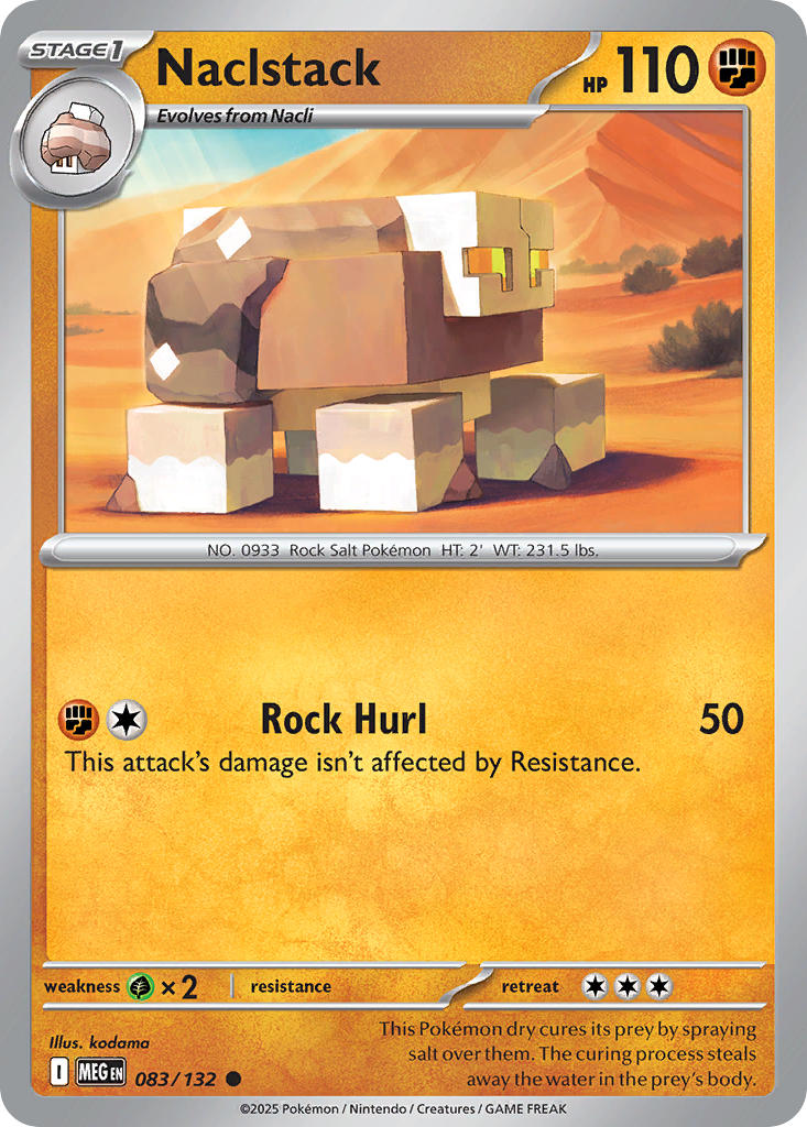 Naclstack 083/132 Uncommon Mega Evolution Pokémon card