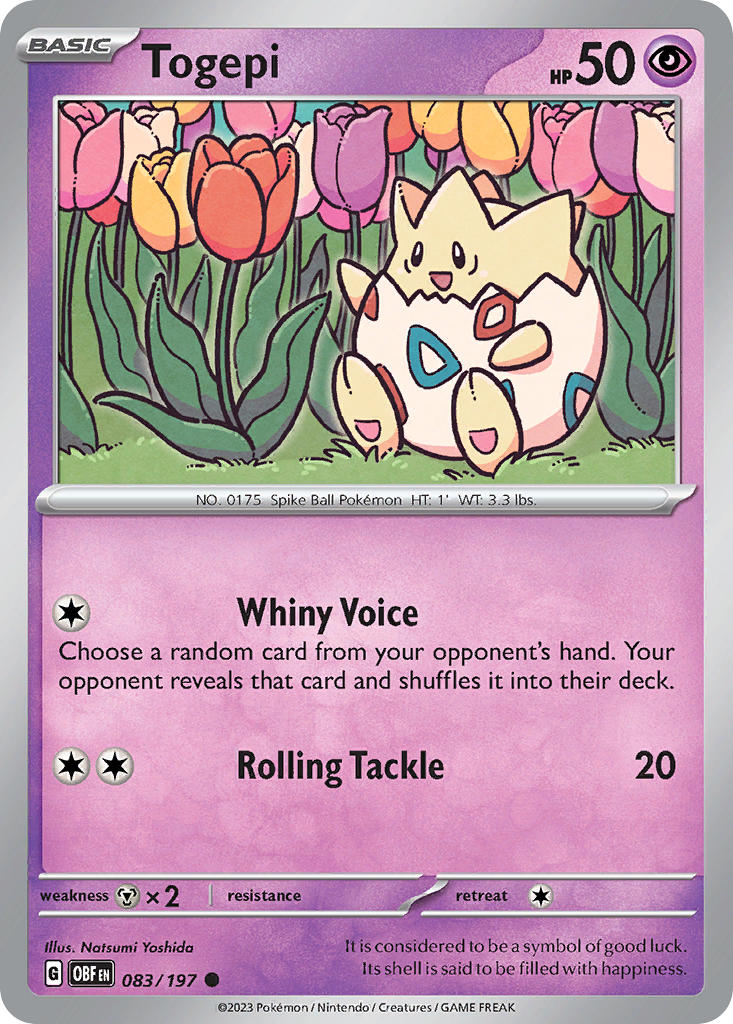 Togepi 083/197 Common Obsidian Flames Pokémon card