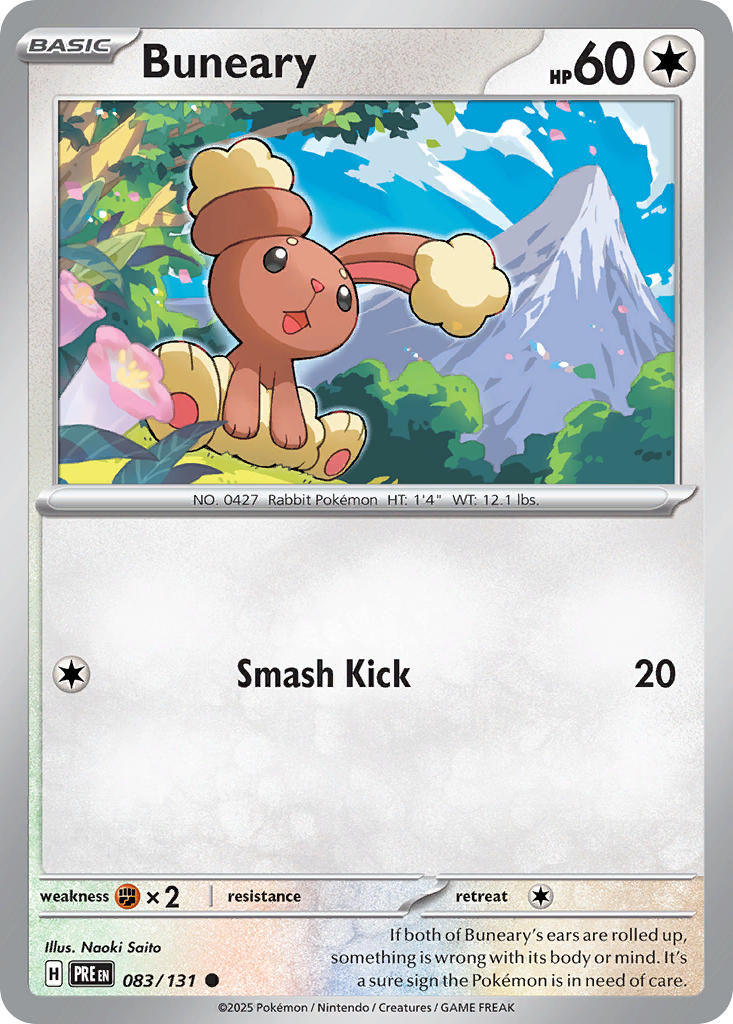 Buneary 083/131 Common Prismatic Evolutions Pokémon card