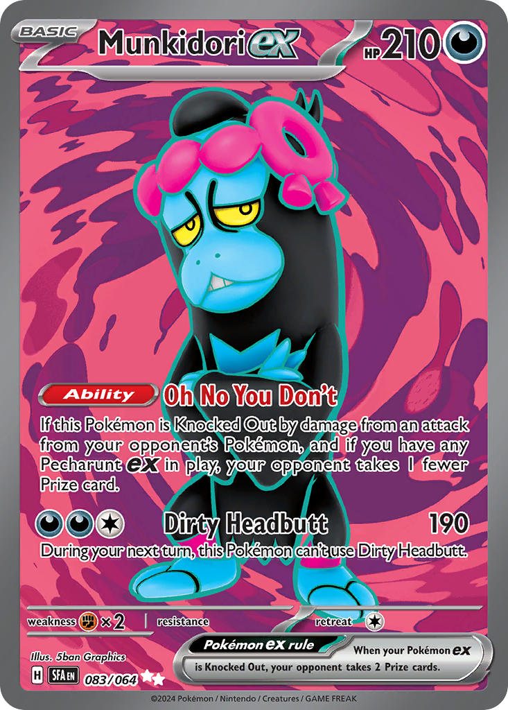 Munkidori EX 083/064 Ultra Rare Shrouded Fable Pokémon card