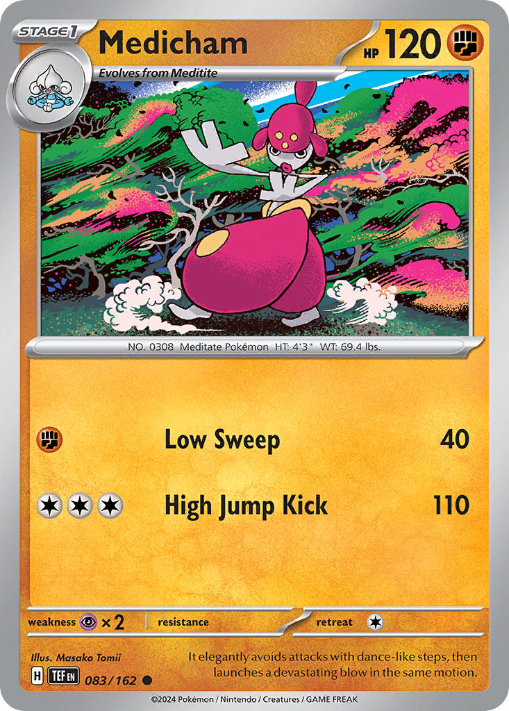 Medicham 083/162 Rare Temporal Forces Pokémon card