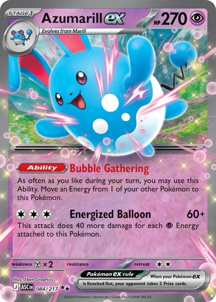 Azumarill EX 084/217 Double Rare Ascended Heroes Pokémon card