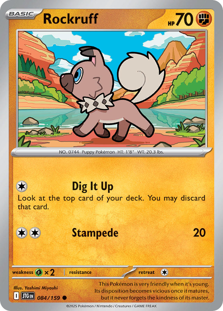 Rockruff 084/159 Common Journey Together Pokémon card