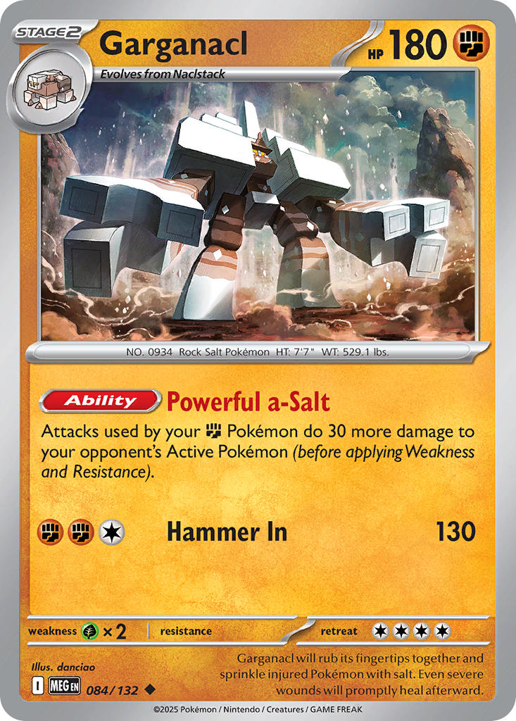 Garganacl 084/132 Uncommon Mega Evolution Pokémon card