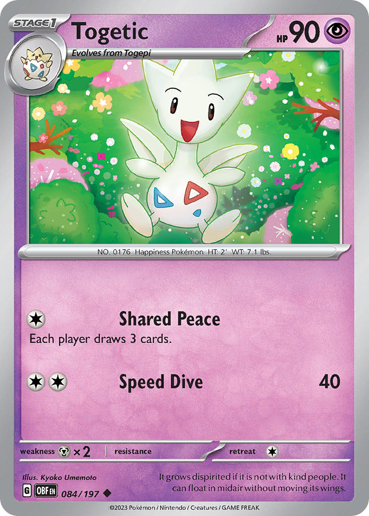 Togetic 084/197 Uncommon Obsidian Flames Pokémon card
