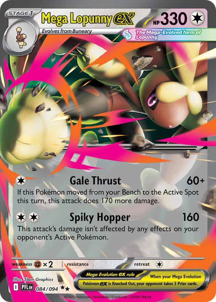 Mega Lopunny EX 084/094 Double Rare Phantasmal Flames Pokémon card