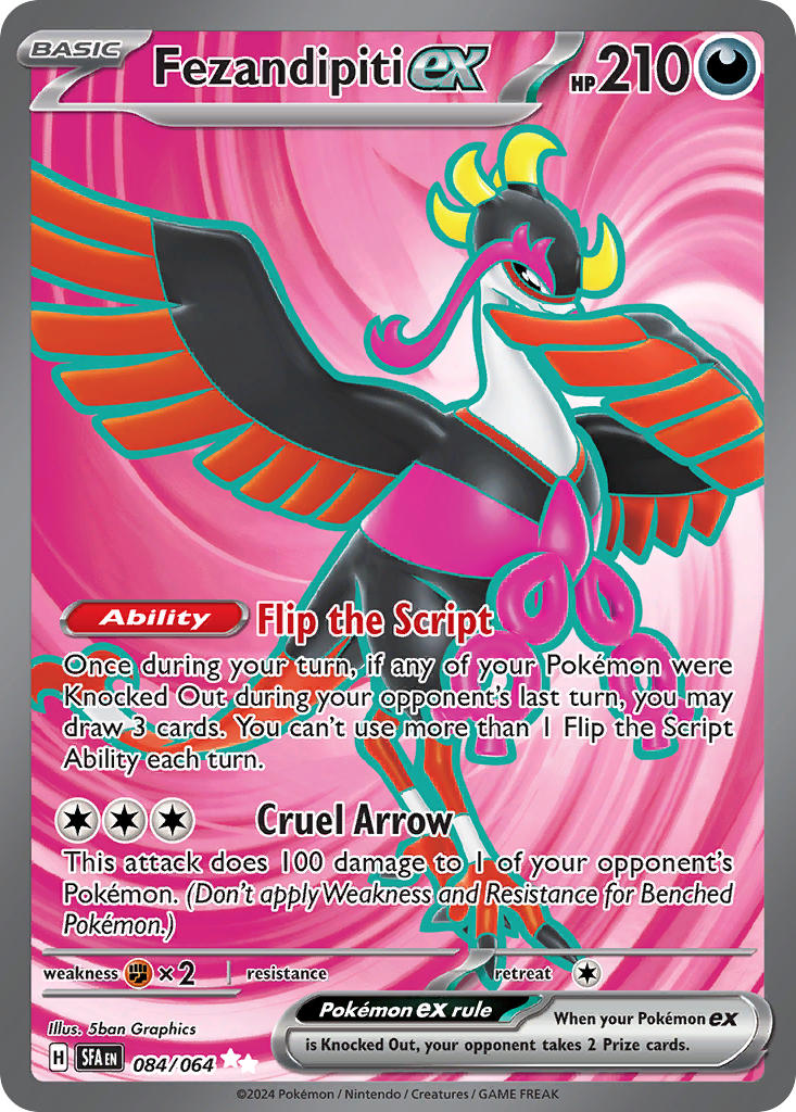 Fezandipiti EX 084/064 Ultra Rare Shrouded Fable Pokémon card