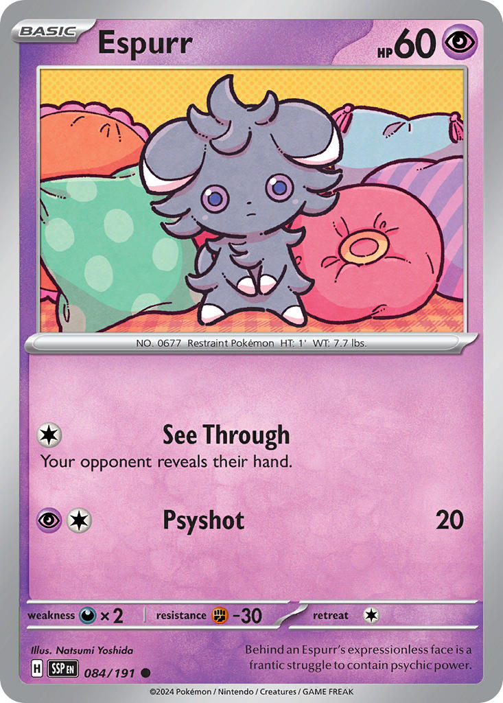 Espurr 084/191 Common Surging Sparks Pokémon card