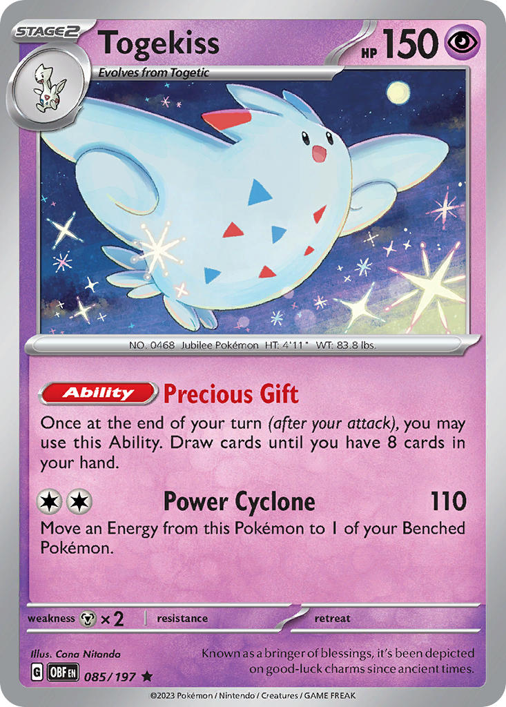 Togekiss 085/197 Rare Obsidian Flames Pokémon card