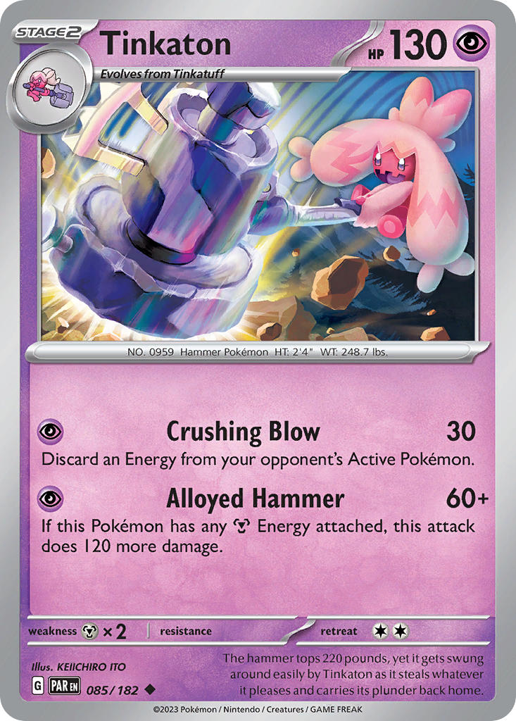 Tinkaton 085/182 Uncommon Paradox Rift Pokémon card