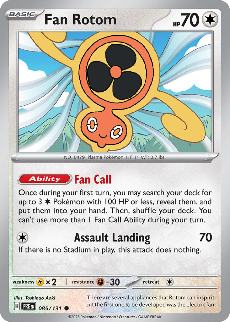 Fan Rotom 085/131 Common Prismatic Evolutions Pokémon card