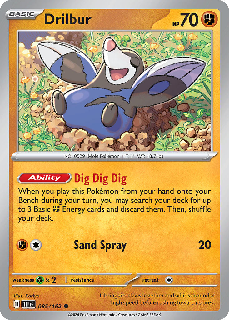 Drilbur 085/162 Common Temporal Forces Pokémon card