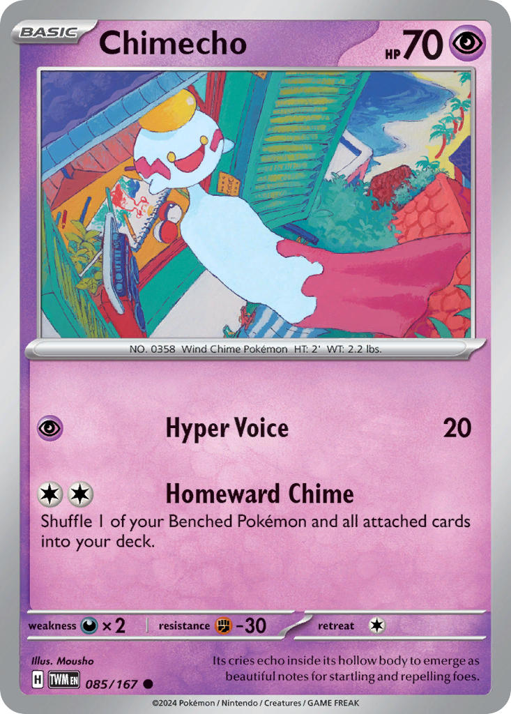 Chimecho 085/167 Common Twilight Masquerade Pokémon card