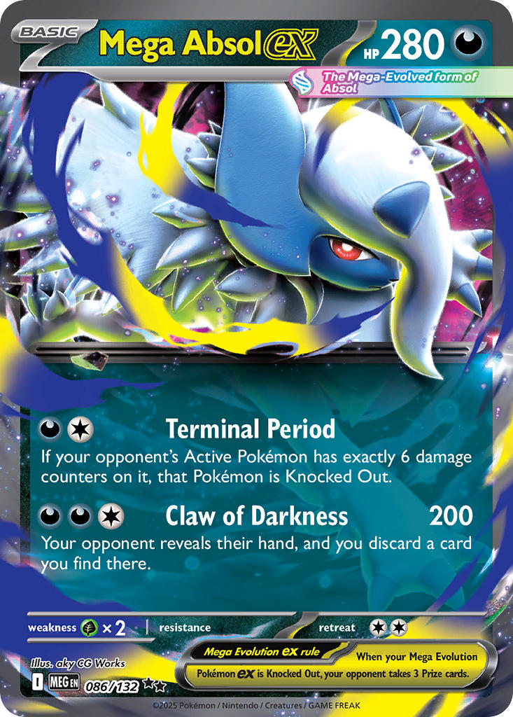 Mega Absol EX 086/132 Double Rare Mega Evolution Pokémon card
