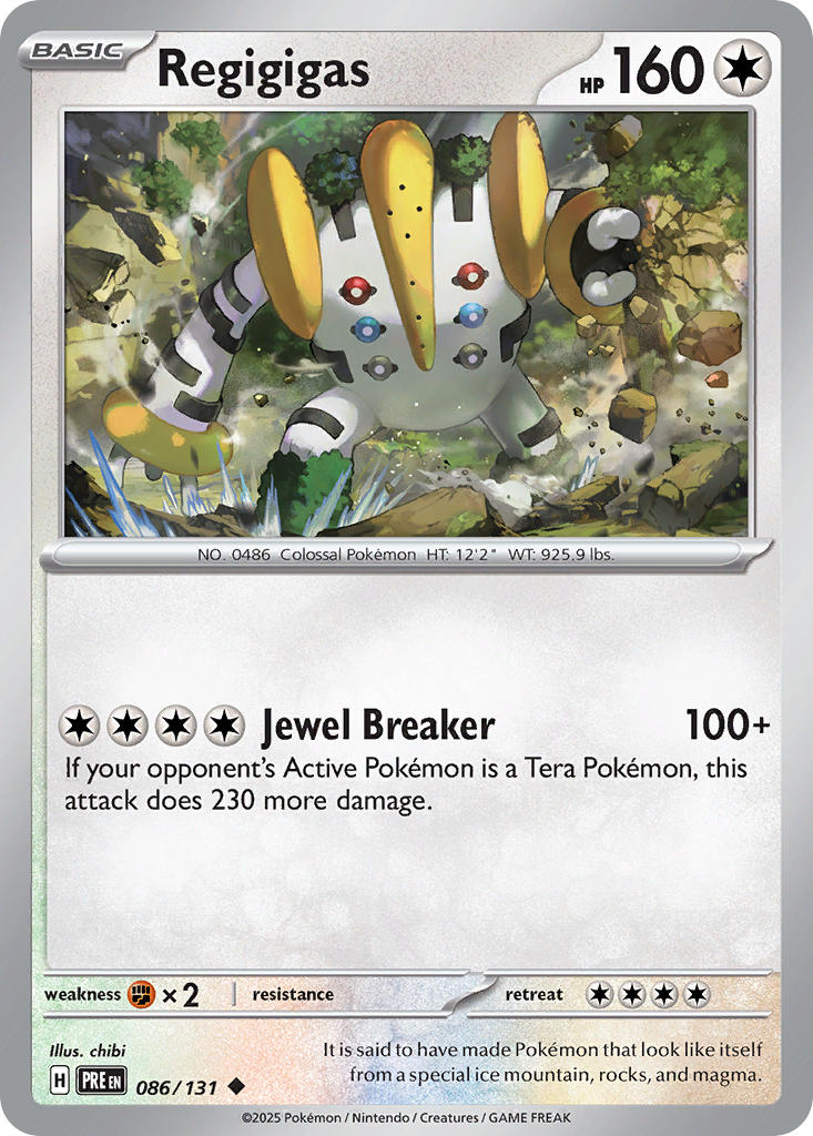 Regigigas 086/131 Uncommon Prismatic Evolutions Pokémon card