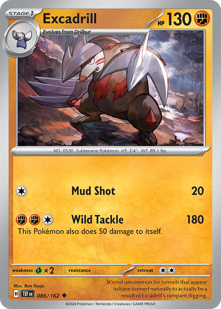 Excadrill 086/162 Rare Temporal Forces Pokémon card