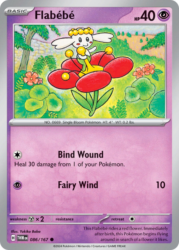 Flabébé 086/167 Common Twilight Masquerade Pokémon card