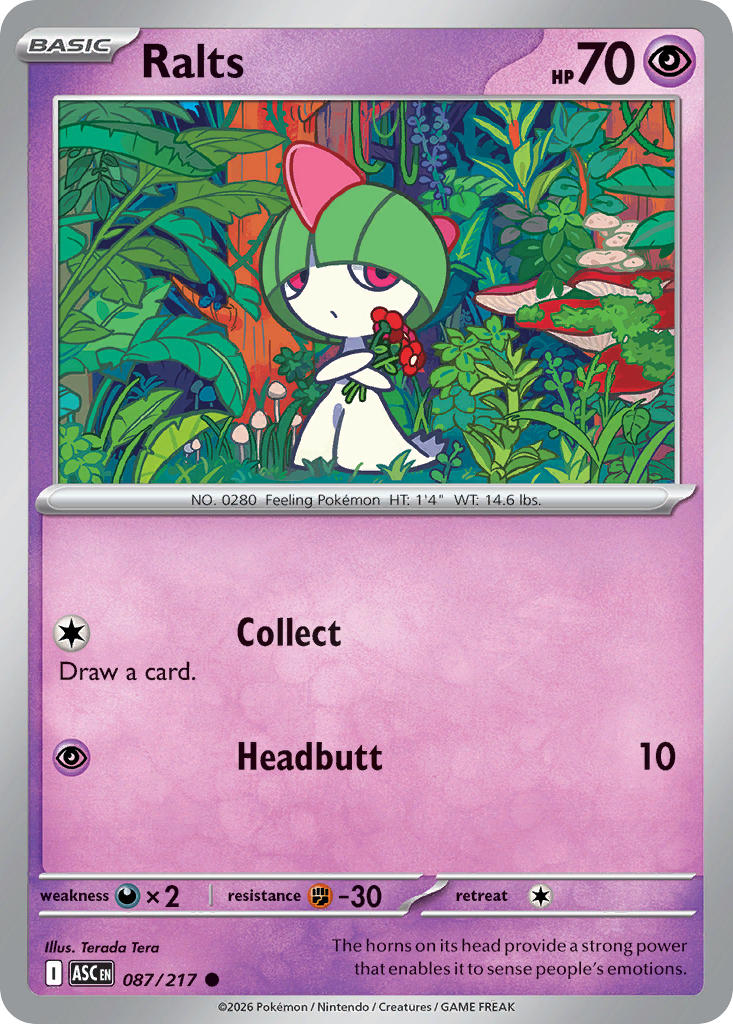 Ralts 087/217 Common Ascended Heroes Pokémon card