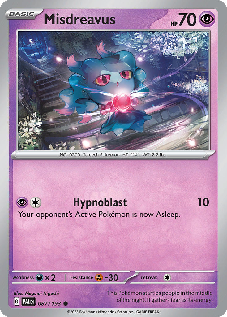 Misdreavus 087/193 Common Paldea Evolved Pokémon card