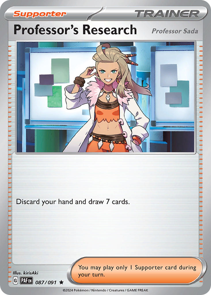 Professor’s Research [Professor Sada] 087/091 Rare Paldean Fates Pokémon card