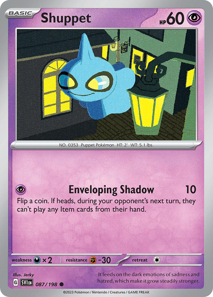 Shuppet 087/198 Common Scarlet & Violet Pokémon card