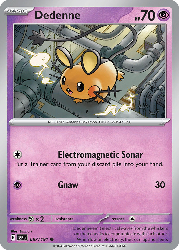 Dedenne 087/191 Common Surging Sparks Pokémon card