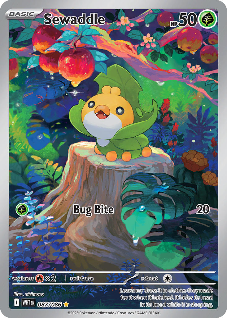 Sewaddle 087/086 Illustration Rare White Flare Pokémon card