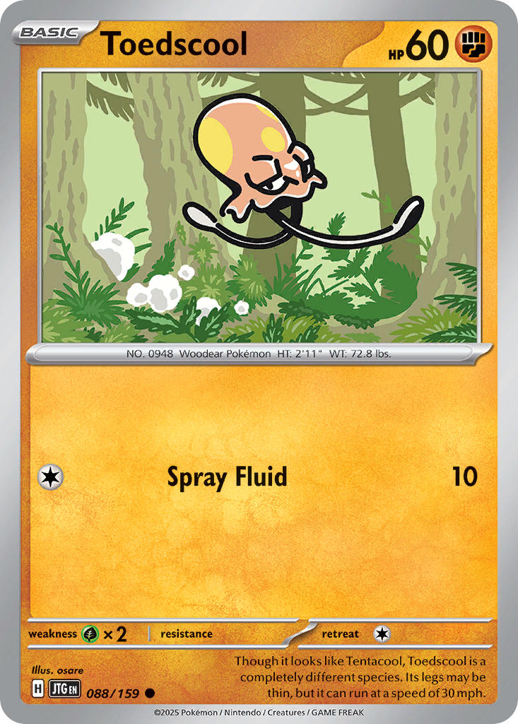 Toedscool 088/159 Common Journey Together Pokémon card
