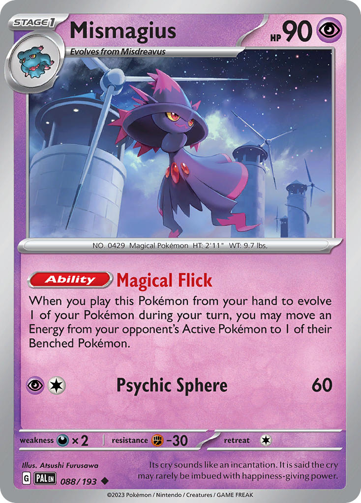 Mismagius 088/193 Rare Paldea Evolved Pokémon card