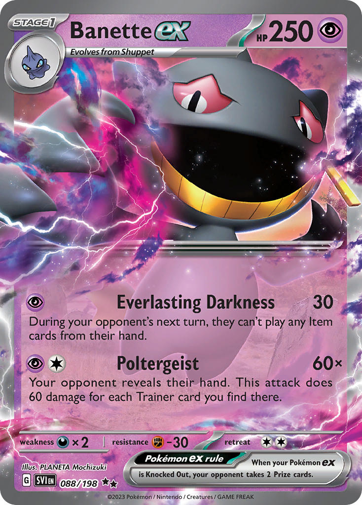 Banette EX 088/198 Double Rare Scarlet & Violet Pokémon card